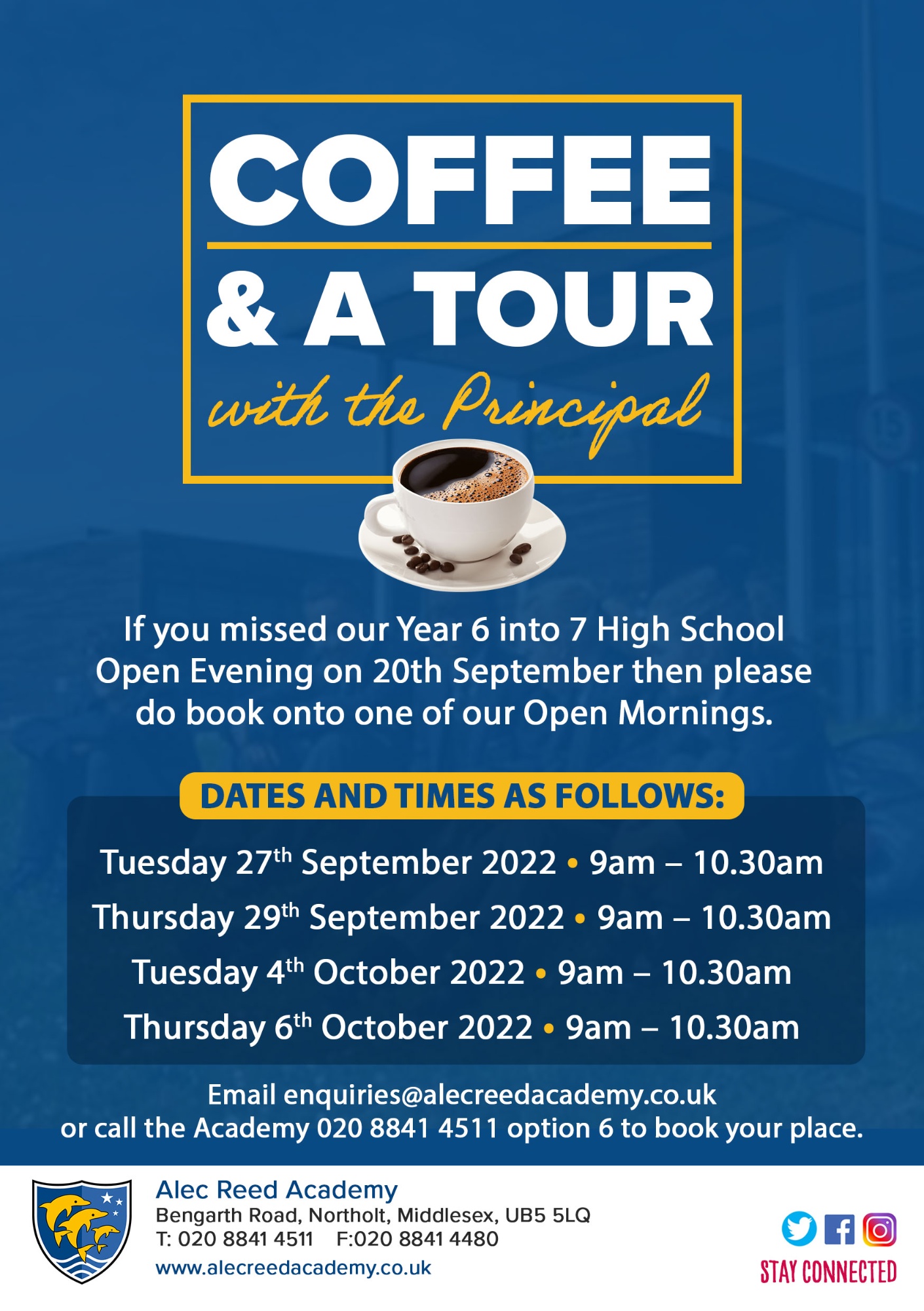 Alec Reed Academy COFFEE & A TOUR WITH THE PRINCIPAL